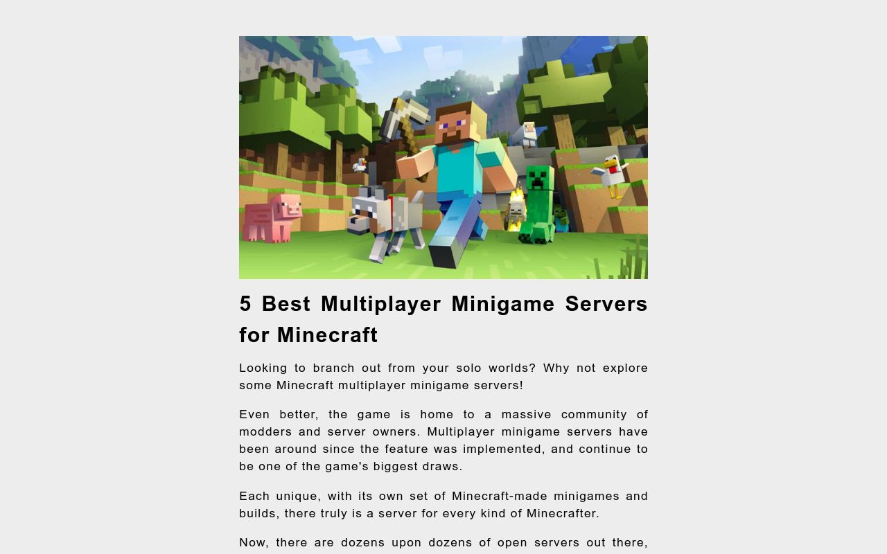 The 5 Best Multiplayer Minigame Servers for Minecraft